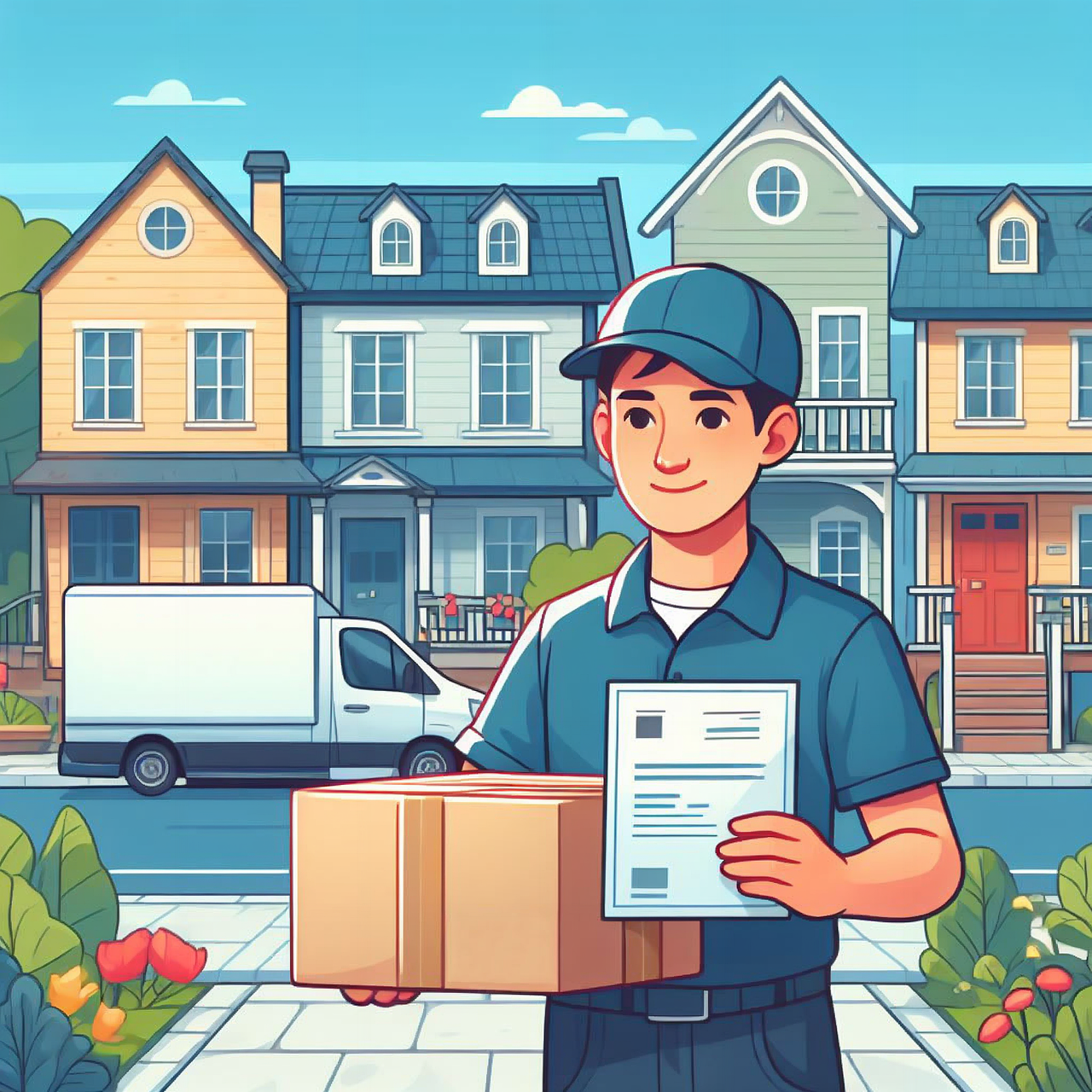 ai generated, delivery, cargo, box, courier, mail, shipping, man, package, cartoon, delivery, delivery, delivery, delivery, delivery, courier, courier, courier